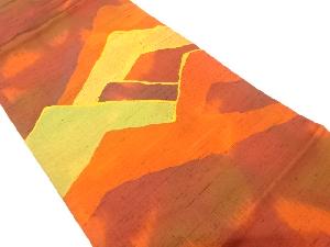 節紬　遠山模様織り出し　名古屋帯